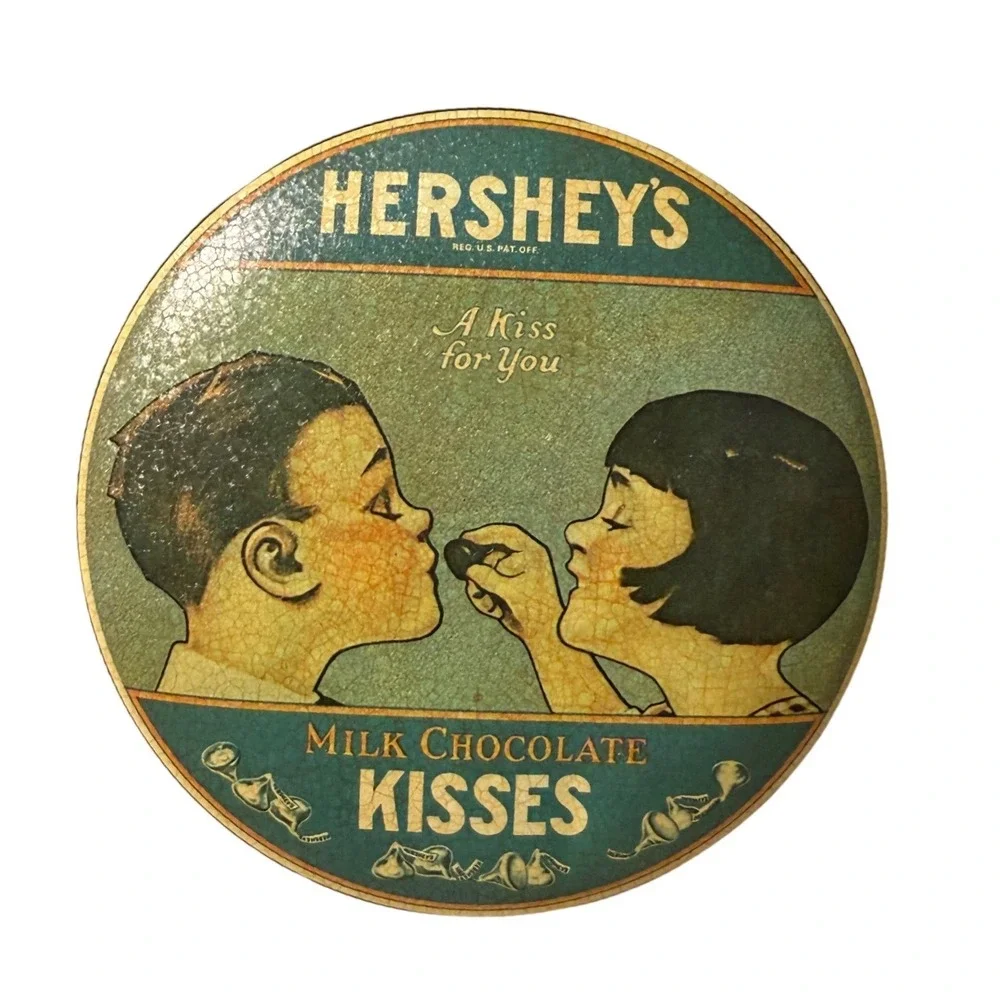 Hershey Milk Chocolate Kisses Vtg‎ 1982 Tin A Kiss for You Made in England